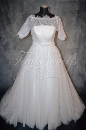 Brautkleid Nr. 26 - Brautkleid Nr. 26 A-Linie Tüll Spitze Schleppe Knöpfe große Größe