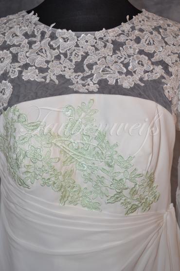Brautkleid Nr. 27 - Brautkleid Nr. 27 wadenlang Chiffon lindgrün Plus Size große Größe Ärmel Spitze 2