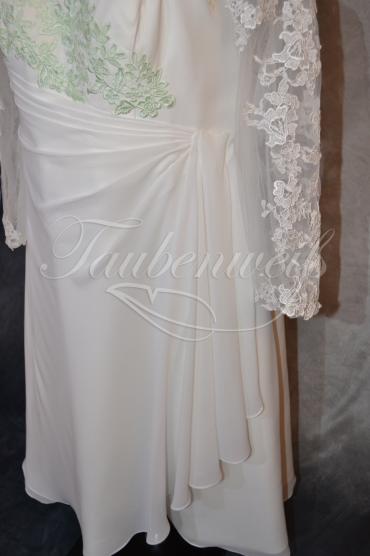 Brautkleid Nr. 27 - Brautkleid Nr. 27 wadenlang Chiffon lindgrün Plus Size große Größe Ärmel Spitze 3