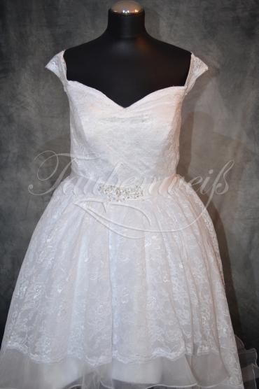 Brautkleid Nr. 28 - Brautkleid Nr. 28 weiß Spitze Vokuhila große Größe Plus Size 4