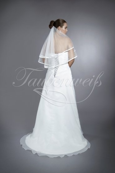 Brautkleid TW0086B - schmale A-Linie Organza silberne Stickerei schlicht 3