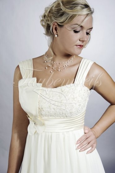 Brautkleid TW0093B - Empire Umstandsbrautkleid Schwangere Chiffon Spitze Schleife 2