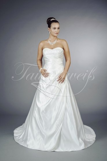 Brautkleid TW0126B - A-Linie Satin Stickerei Perlen Herzausschnitt 1