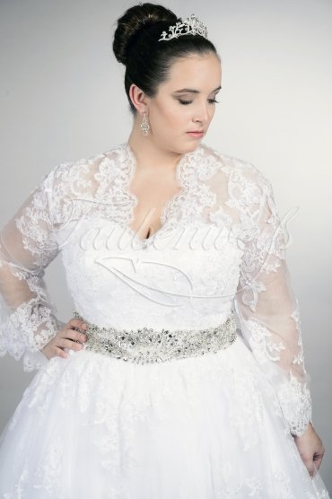 Brautkleid TW0154B - Übergröße Plus XXL Große Größe Tüll Organza Spitze Strass 2