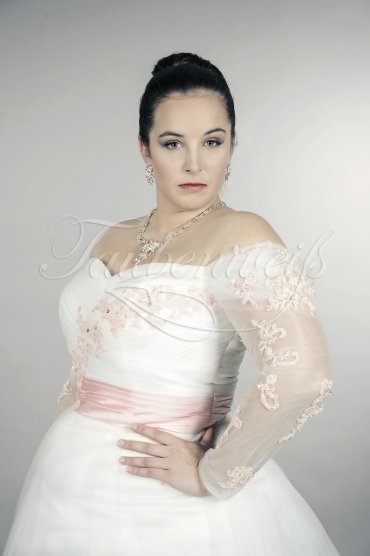 Brautkleid TW0158B - Übergröße Plus XXL Große Größe Tüll Spitze rosa Tee-Länge 2