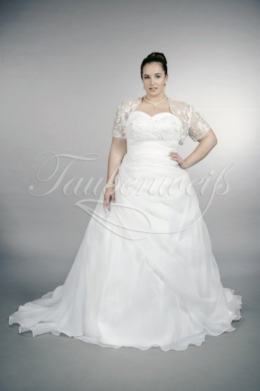 Brautkleid TW0167B - Übergröße Plus XXL Große Größe A-Linie Organza Spitze Bolero 1