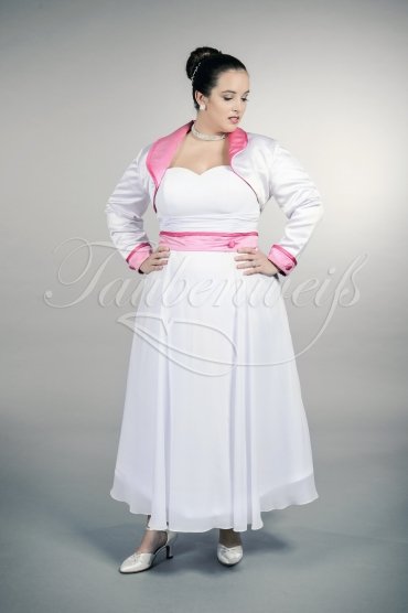 Brautkleid TW0173B - Übergröße Plus XXL Große Größe Chiffon pink Bolero